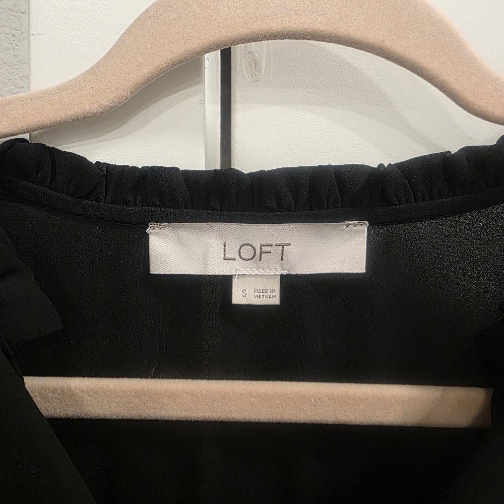 LOFT Ruffle Split Neck Blouse - Picture 3 of 3
